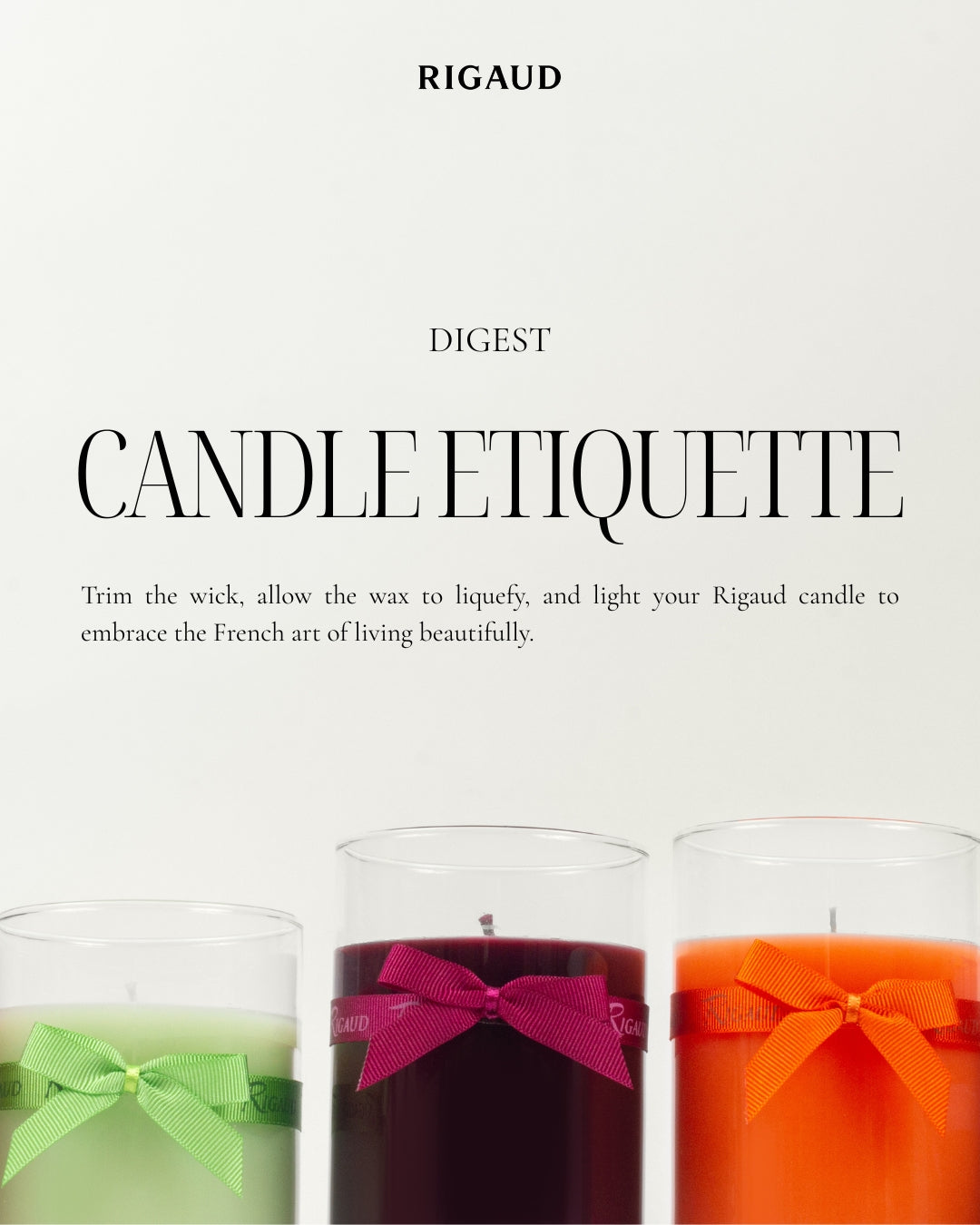 RIGAUD CANDLE ETIQUETTE: ARTFUL LIVING